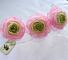 Шпильки для волосся з квітами ручної роботи з тканини "Рожевий ранункулюс", фото 3