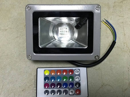Світлодіодний линзованый прожектор RGB SL9-21L 10 Вт пульт в комплекті 220V IP65 Код.59774, фото 2