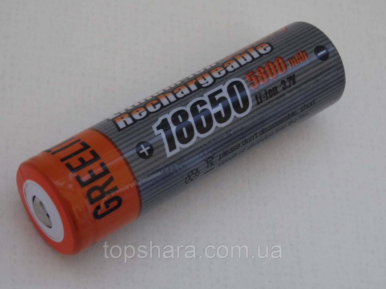 Акумулятор 18650 Li-ion Greelite 5800mAH 3.7V (блістер)
