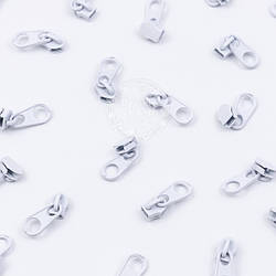 Бігунок металевий стандартний для рулонної блискавки Т3, колір білий