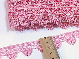 Мереживо кружево макраме 2,5см. Рожеве світле. Пакістан. Ціна за 1 метр