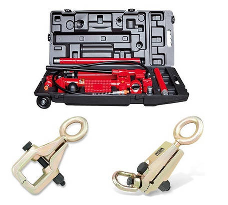 Гідравлічна розтяжка 10 т у комплекті з захопленнями для кузова, фото 1