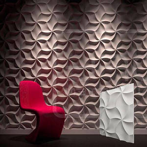 Гіпсові 3д панелі для стін "Оригамі" з гіпсу