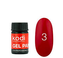 Гель-фарба червона для манікюру дизайну нігтів KODI № 3 об'єм 4 мл