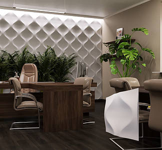 Гіпсова 3д панель стінова "М'ЯКИЙ РОМБ"  50x50