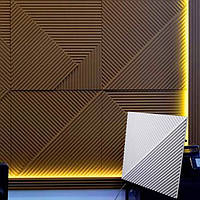 Гіпсові декоративні 3d панелі для прикраси стін і стель "Поля" 50x50