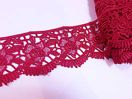 Мереживо кружево макраме 6 см. Малиновий. Таїланд. Ціна за 1 метр