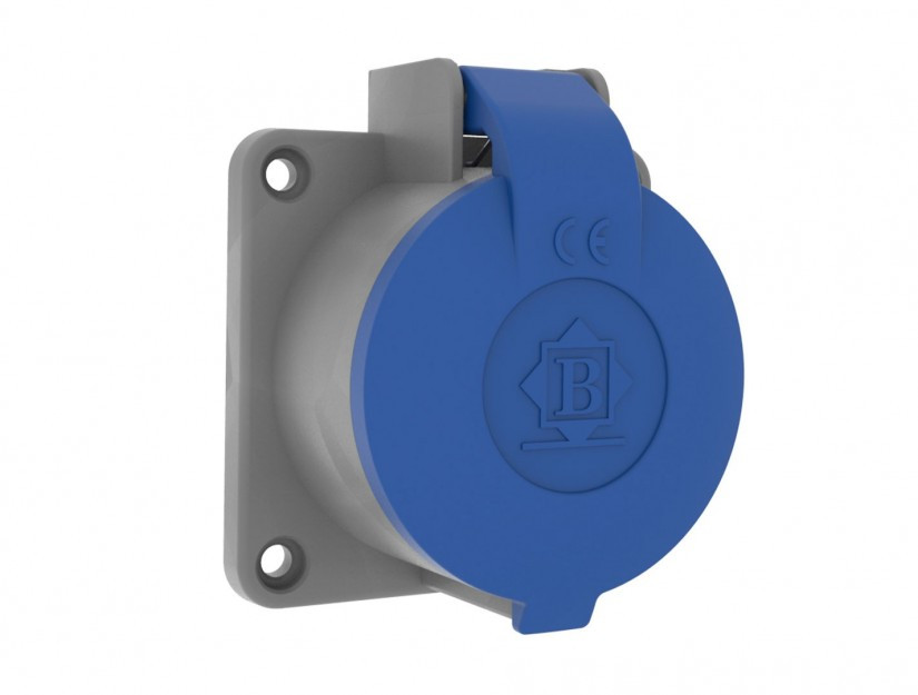 Розетка БП1-1402-2410 станкова з кришкою (Поліамід 6) BEMIS 1 * 16А IP44