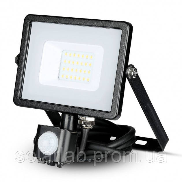 Прожектор уличный LED V-TAC, 20W, SKU-452, Samsung chip, д-к движения 230V, 4000К, черный