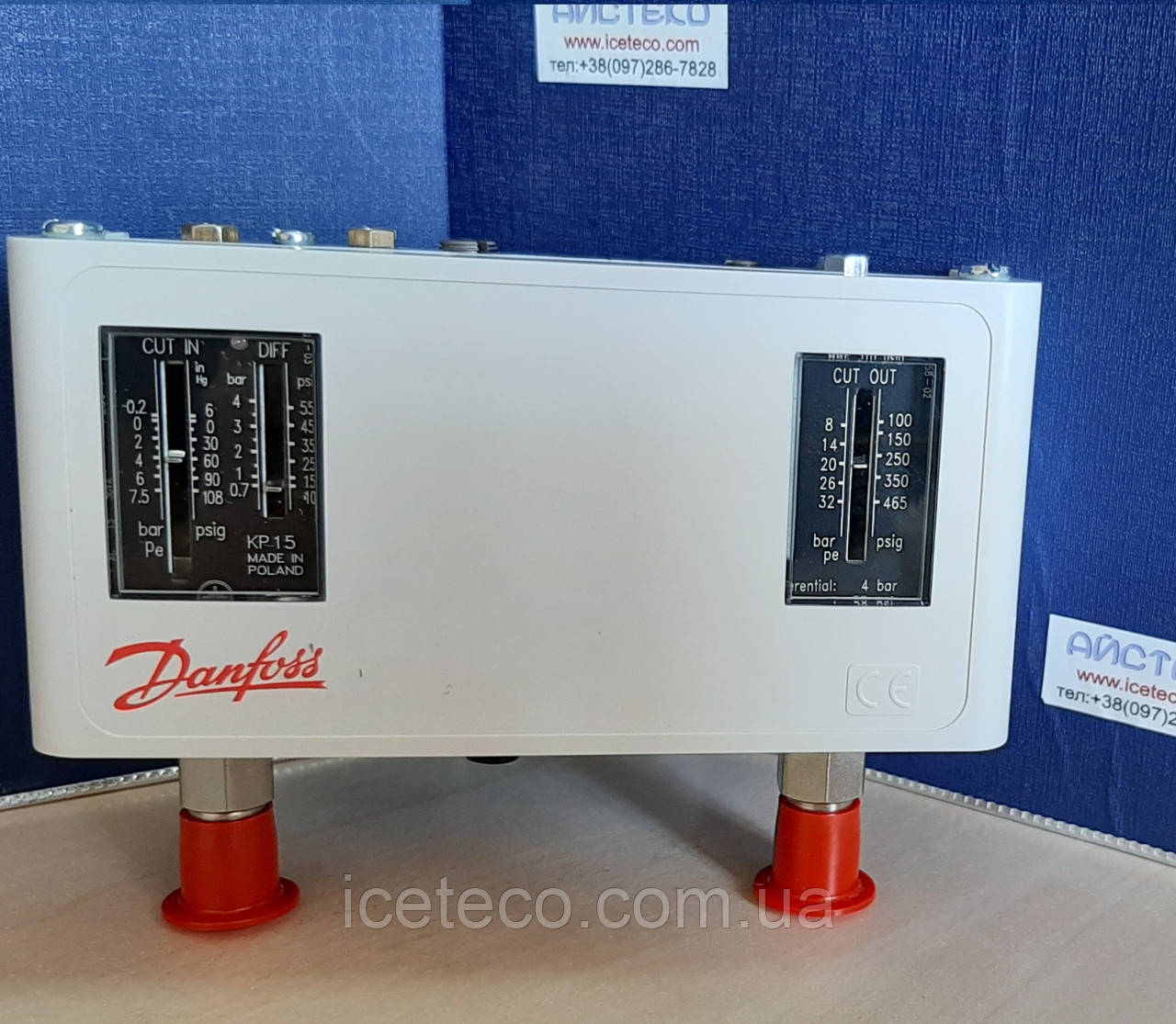 Двухблочное реле тиску (автом./ автом.) KP 15 (060-126566) Danfoss, фото 1