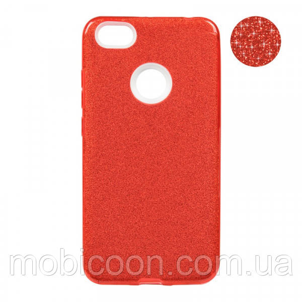 Чохол силіконовий з блискітками для Xiaomi Mi A1 / Mi 5X Red (сяомі ксіоми мі а1 / мі 5 ікс)