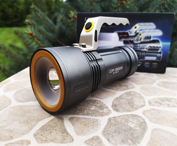 Ліхтар переносний CD001-XPG+COB, ЗП 220V/12V, 2x18650, Zoom, Box