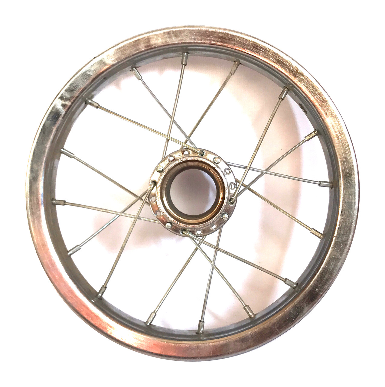 Колесо заднє під втулку з ножним гальмом 12" сталевий нікельований обід, фото 1