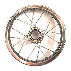 Колесо заднє під втулку з ножним гальмом 12" сталевий нікельований обід