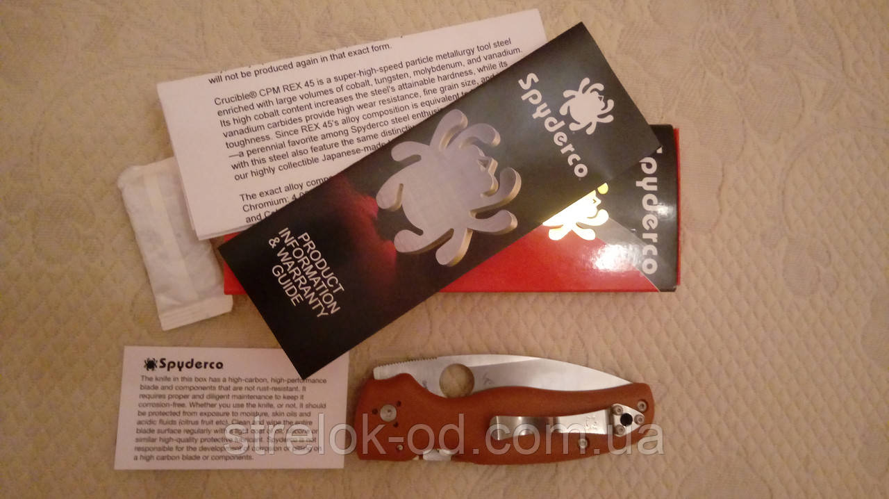 Складной нож Spyderco Shaman REX 45,Burnt Orange C229GPBORE, фото 1