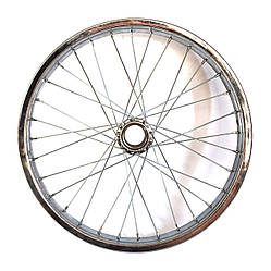 Колесо заднє під втулку з ножним гальмом 18" сталевий нікельований обід