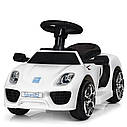 Дитячий електромобіль каталка-толокар M 3592 L-1, Porshe, шкіряне сидіння, білий, фото 4