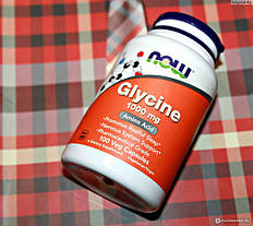 Амінокислота Гліцин NOW Glycine 1000 mg 100 кап, фото 6