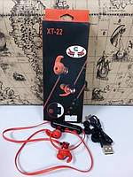 Блютуз гарнітура ХТ — 22 відтворення з карти пам'яті blutooth навушники червоні