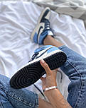 Жіночі кросівки Nike Air Jordan 1 Retro High Blue сині осінь-весна повсякденні. Живе фото. топ, фото 5