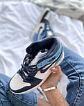 Жіночі кросівки Nike Air Jordan 1 Retro High Blue сині осінь-весна повсякденні. Живе фото. топ, фото 3