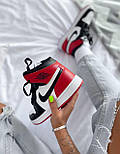 Жіночі кросівки Nike Air Jordan Retro 1 High Red Black OV червоні осінь-весна повсякденні. Живе фото. топ, фото 6