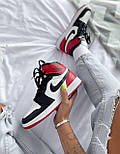 Жіночі кросівки Nike Air Jordan Retro 1 High Red Black OV червоні осінь-весна повсякденні. Живе фото. топ, фото 7