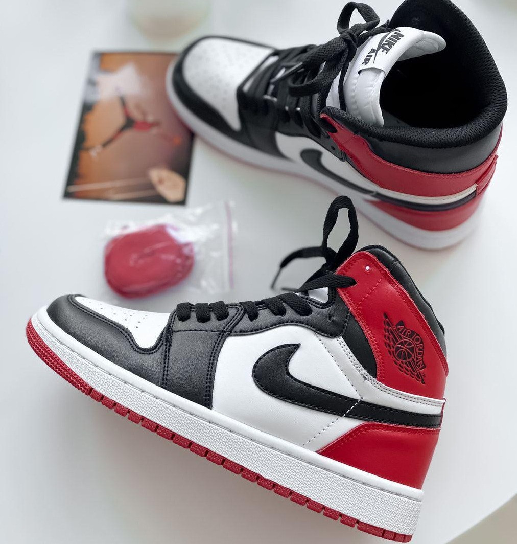 Жіночі кросівки Nike Air Jordan Retro 1 High Red Black OV червоні осінь-весна повсякденні. Живе фото. топ, фото 1