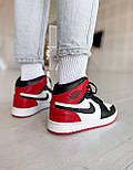 Жіночі кросівки Nike Air Jordan Retro 1 High Red Black OV червоні осінь-весна повсякденні. Живе фото. топ, фото 3