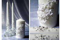 Набор свадебных свечей белый