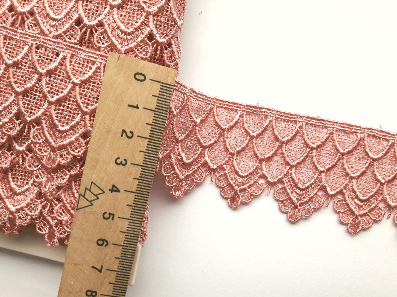 Мереживо мереживо макраме 4 см. Бежево-рожеве. Пакістан. Ціна за 1 метр