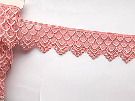 Мереживо мереживо макраме 4 см. Ріжево-персикове. Пакістан. Ціна за 1 метр