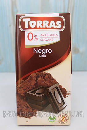 Шоколад Torras Negro 75 г чорний без цукру