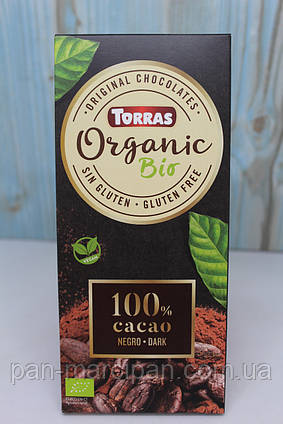 Шоколад Torras Organic Bio чорний 100% Cacao 100 г Іспанія