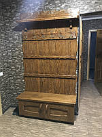 Вешалка напольная деревянная с лавкой и комодом