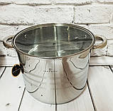 Набір великих каструль із неіржавкої сталі 9.0/11.2/13.5 л Edenberg EB-522 Набір каструль із товстим дном, фото 7