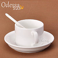 Чашка кавова з блюдцем і ложкою