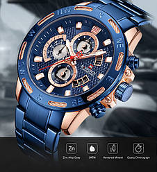 Чоловічий наручний годинник Naviforce Golden Gate NF9165M Водостійкі Blue