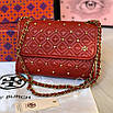 Жіноча сумка Tory Burch бордова сіра знижка, фото 4