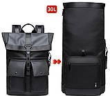 Рюкзак роллтоп Bange BG-G65 відділення для ноутбука планшета вологозахищений чорний 30 л, фото 6
