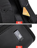 Рюкзак роллтоп Bange BG-G65 відділення для ноутбука планшета вологозахищений чорний 30 л, фото 10