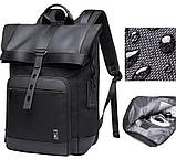 Рюкзак роллтоп Bange BG-G66 відділення для ноутбука планшета вологозахищений чорний 30 л, фото 3