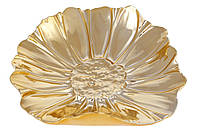 Декоративне керамічне блюдо Квітка, 18.5 см, колір - золото