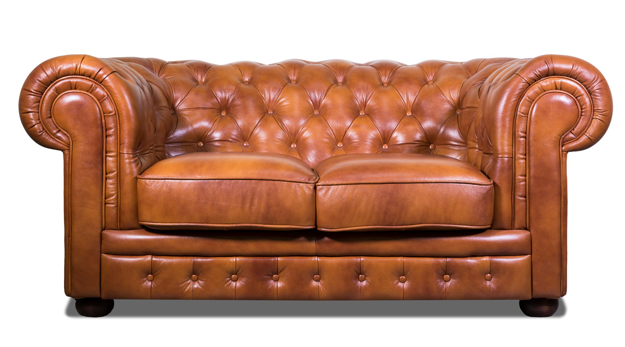 Розкладний 2х місний шкіряний диван в англійському стилі "Chester klassik" (Честер Класик). (171 см)