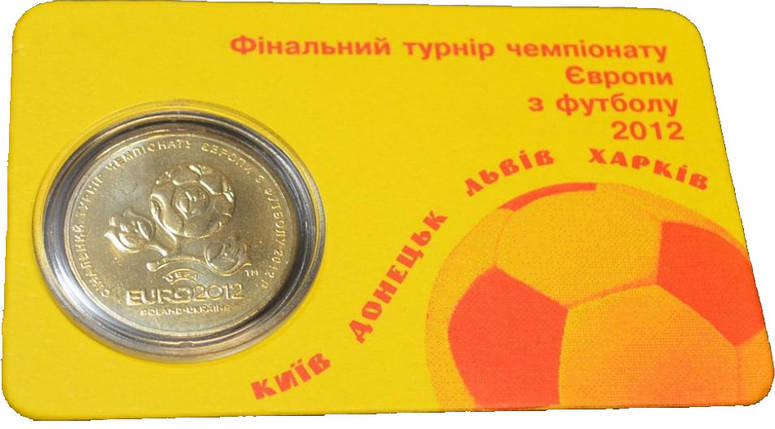 Фінальний турнір чемпіонату Європи з футболу 2012 р. монета 1 гривня в блістері, фото 3