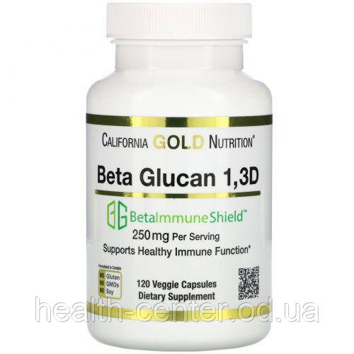 Бета-глюкан 1,3 D, 250 мг, 120 капс натуральне противірусну антибактеріальну California Gold Nutrition USA