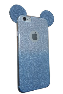 Чохол силіконовий вуха з блискітками Mickey Mouse для Xiaomi Mi A1 / Mi 5X Blue (сяомі ксіомі мі а1 / мі 5 ікс)