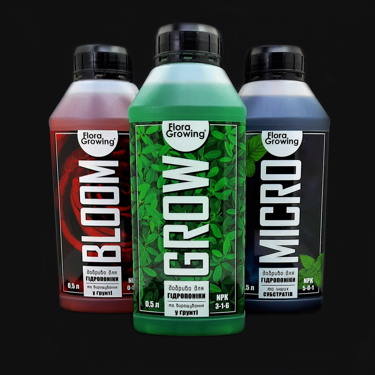 3 х 500 мл Hydroponics Kit добрива для гідропоніки та ґрунту — Аналог Advanced Nutrients Jungle Juice