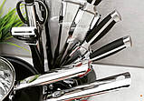 Набір кухонних ножів на крутій підставці 9 об'єктів Edenberg EB-3611 Набір ножів з нержавіючої сталі, фото 9