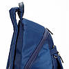 Рюкзак жіночий міський синій модний прогулянковий середній розмір тканинний Dolly 385 з кишенями, фото 6